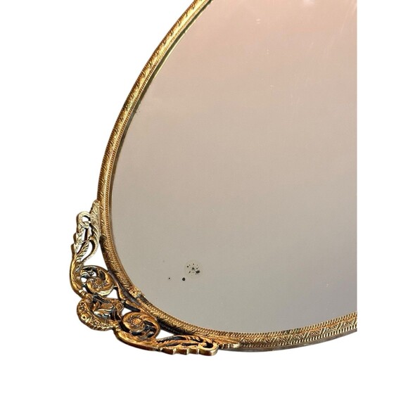 Vtg Stylebuilt Accessories 15’’ Oval Mirrored Vanity Tray Hollywood Regency Gold - Picture 5 of 7